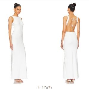 NWOT Revolve Astra Maxi Dress by Superdown - White Strappy Backless Gem!
